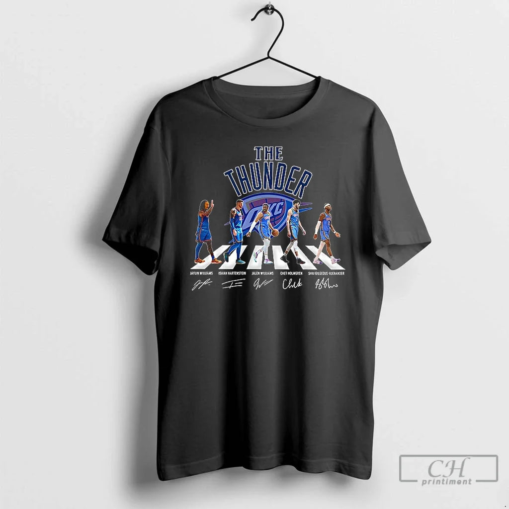 Classic Oklahoma City Thunder Abbey Road Signature - Adult & Kids T-Shirts, Sweatshirts & Hoodies apparel design preview 1