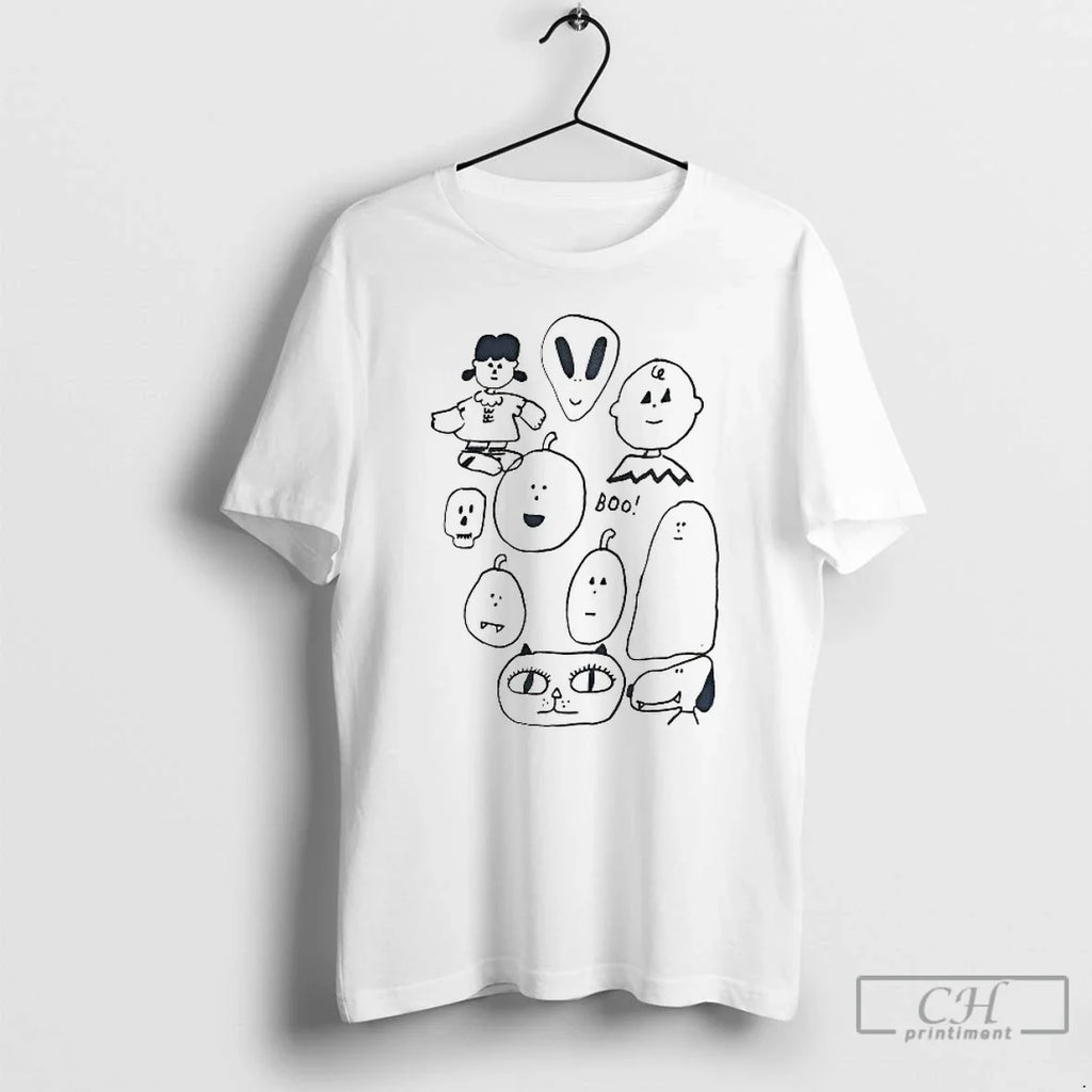 Classic Peanuts Characters X Alien Boo - Adult & Kids T-Shirts, Sweatshirts & Hoodies apparel design preview 1