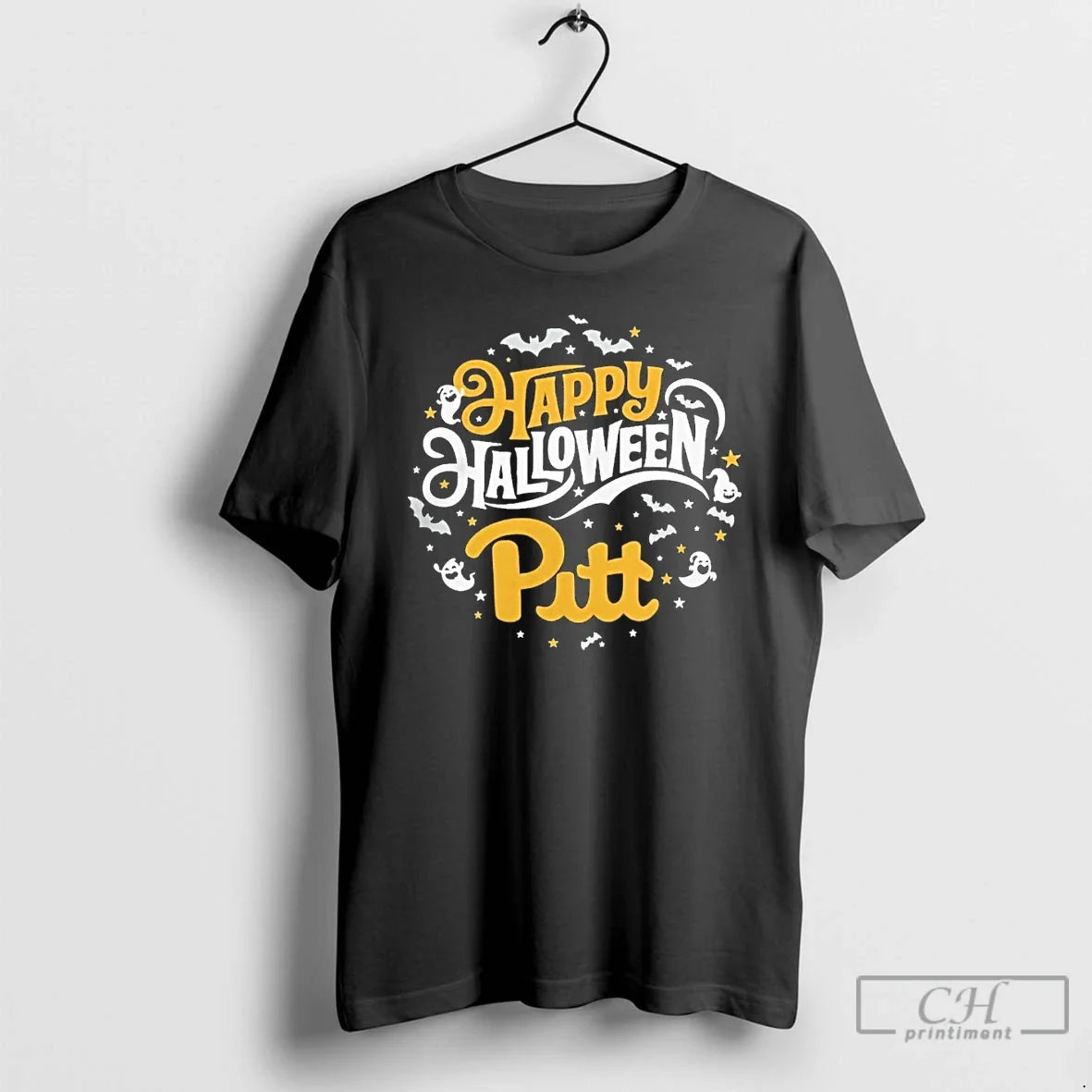 Classic Pitt Panthers Happy Halloween - Adult & Kids T-Shirts, Sweatshirts & Hoodies apparel design preview 1