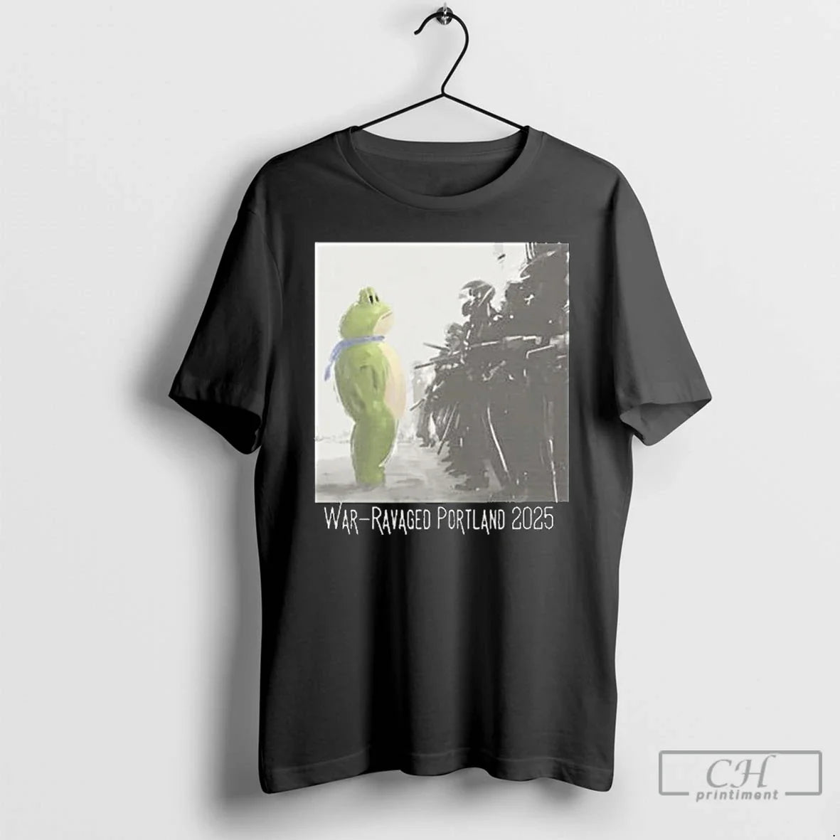 Classic Portland Frog Anti Ice War Ravaged 2025 Long - Adult & Kids T-Shirts, Sweatshirts & Hoodies apparel design preview 1