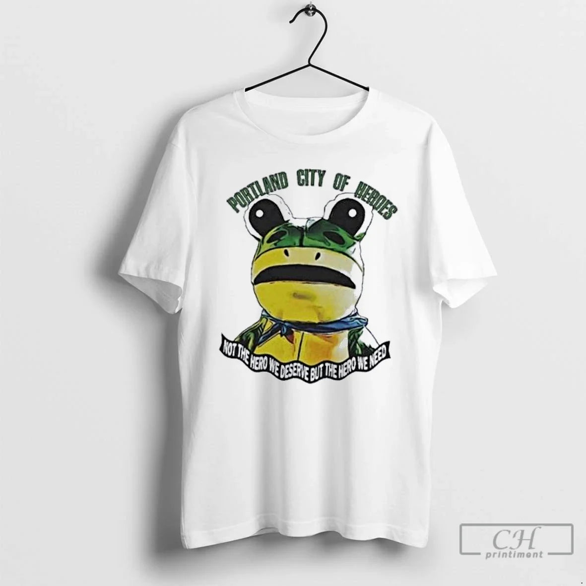 Classic Portland Frog City Of Heroes Not The Hero We - Adult & Kids T-Shirts, Sweatshirts & Hoodies apparel design preview 1