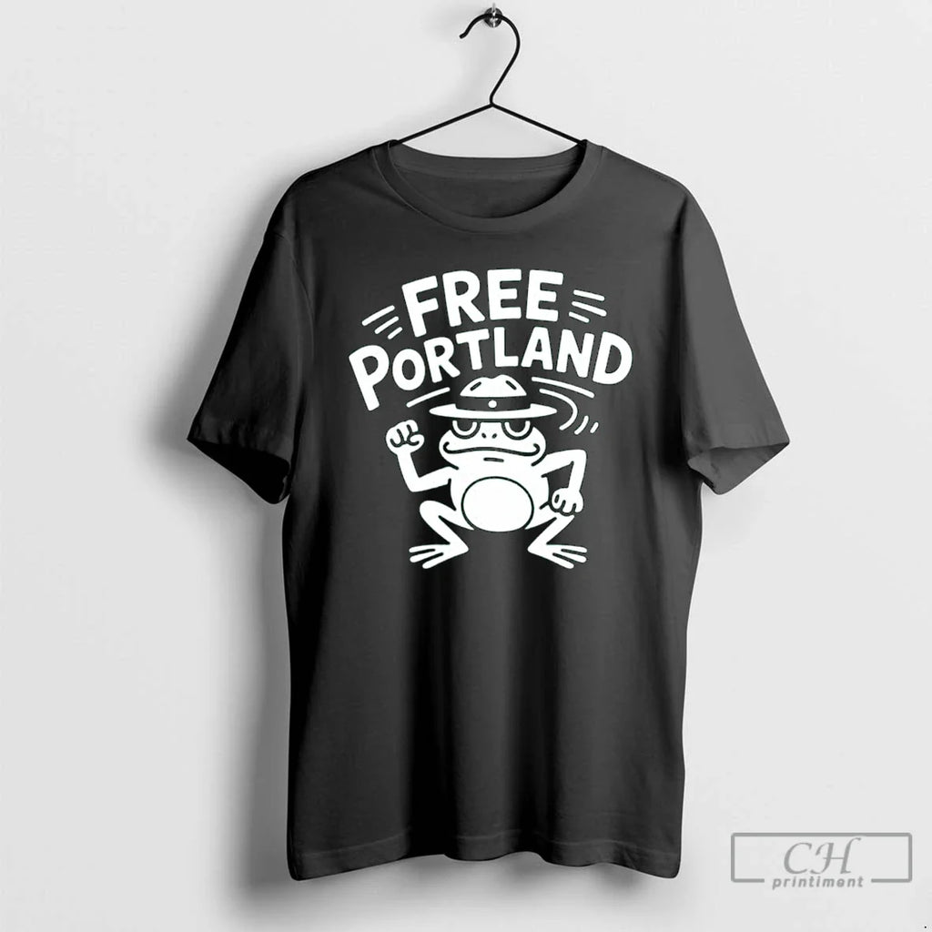 Classic Portland Frog Free Long Sleve - Adult & Kids T-Shirts, Sweatshirts & Hoodies apparel design preview 1