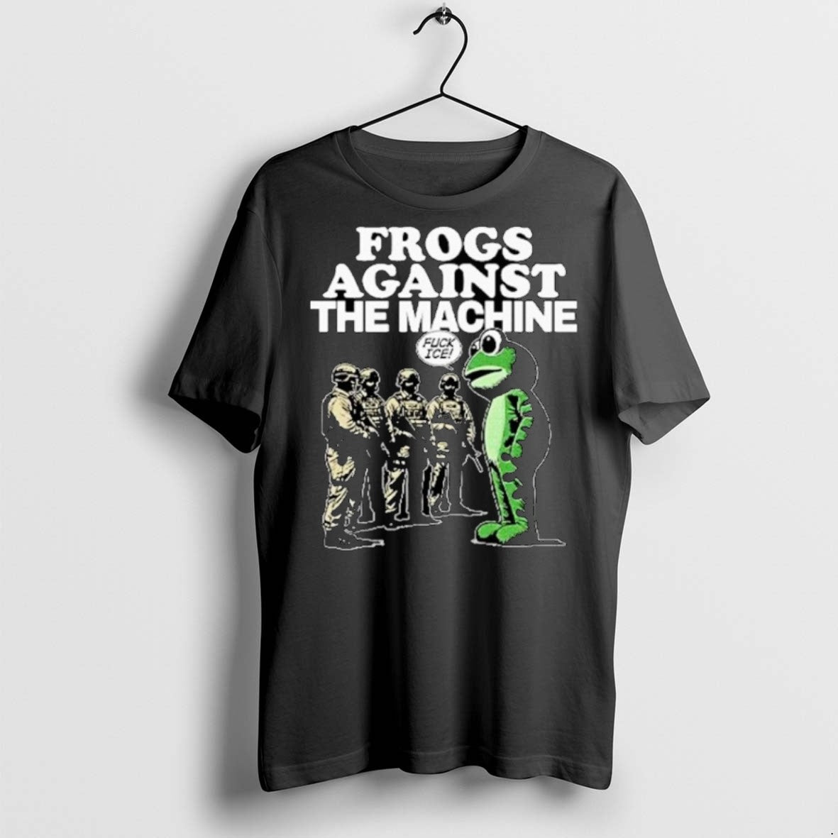 Classic Portland Frogs Against The Machine Fuck Ice - Adult & Kids T-Shirts, Sweatshirts & Hoodies apparel design preview 1