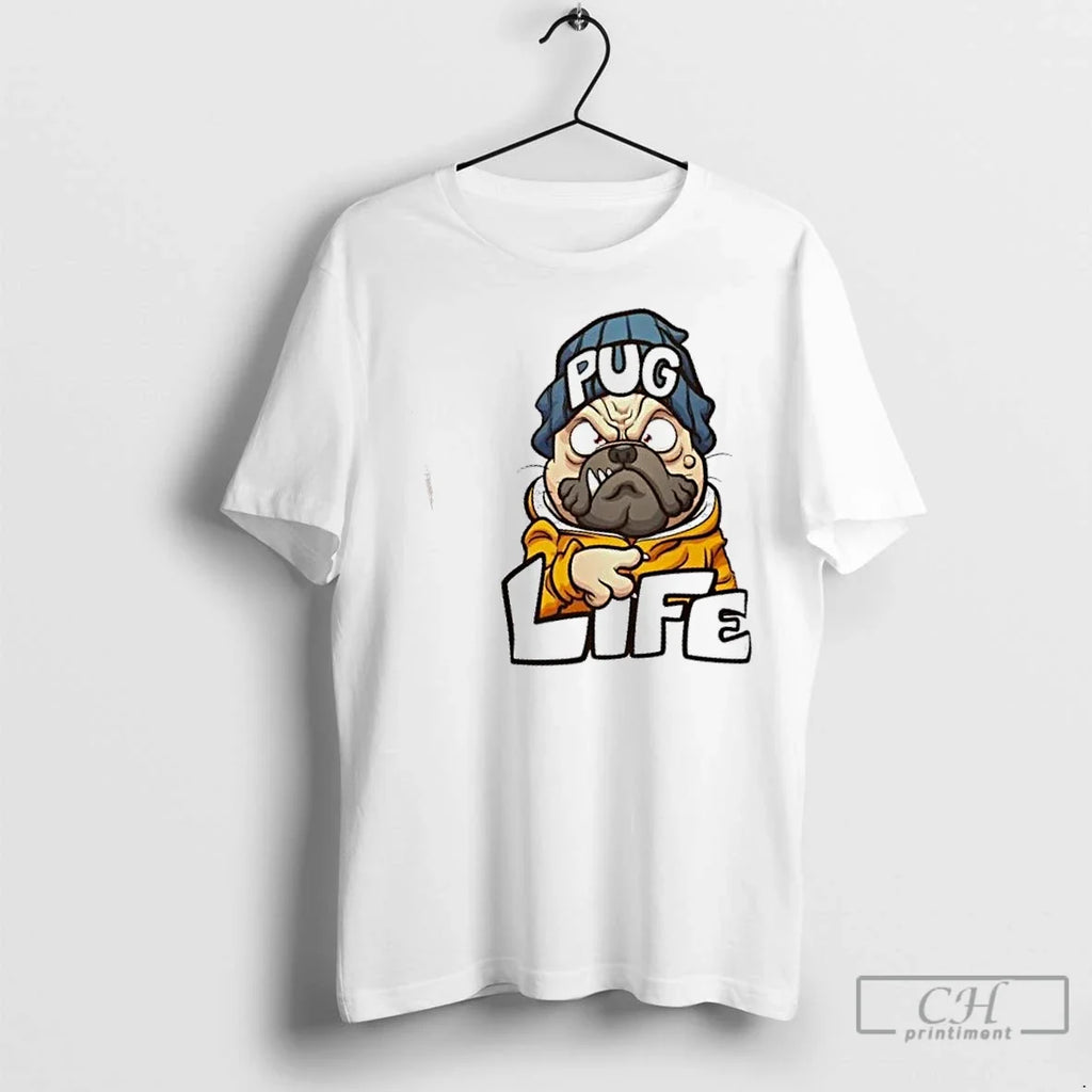 Classic Pug Life Gangsta Dog Cartoon - Adult & Kids T-Shirts, Sweatshirts & Hoodies apparel design preview 1