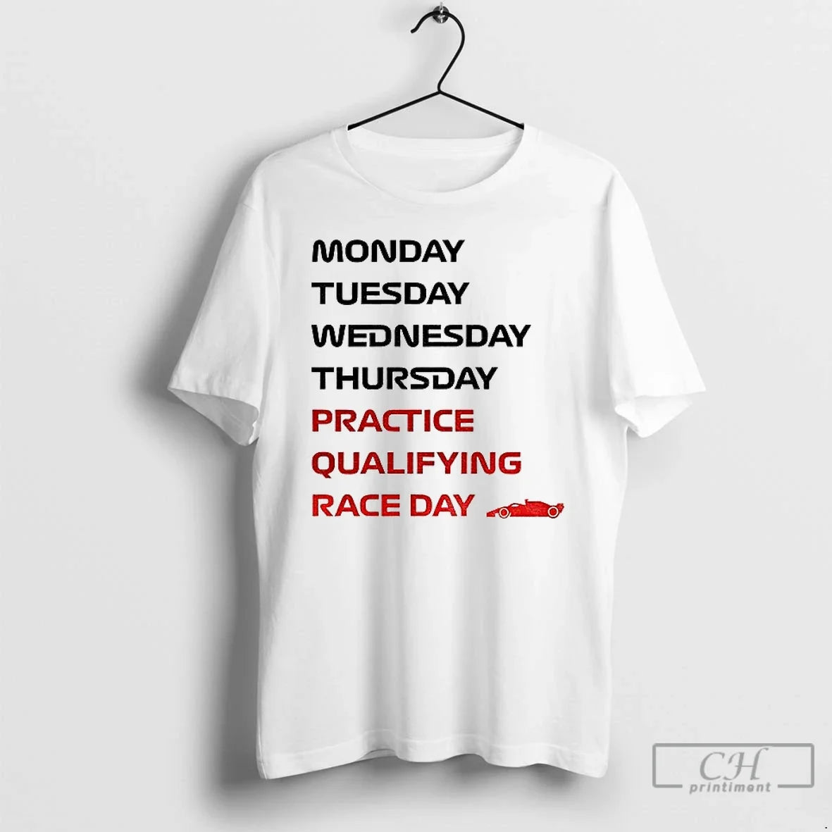 Classic Race Week Formula 1 Weekly Schedule - Adult & Kids T-Shirts, Sweatshirts & Hoodies apparel design preview 1