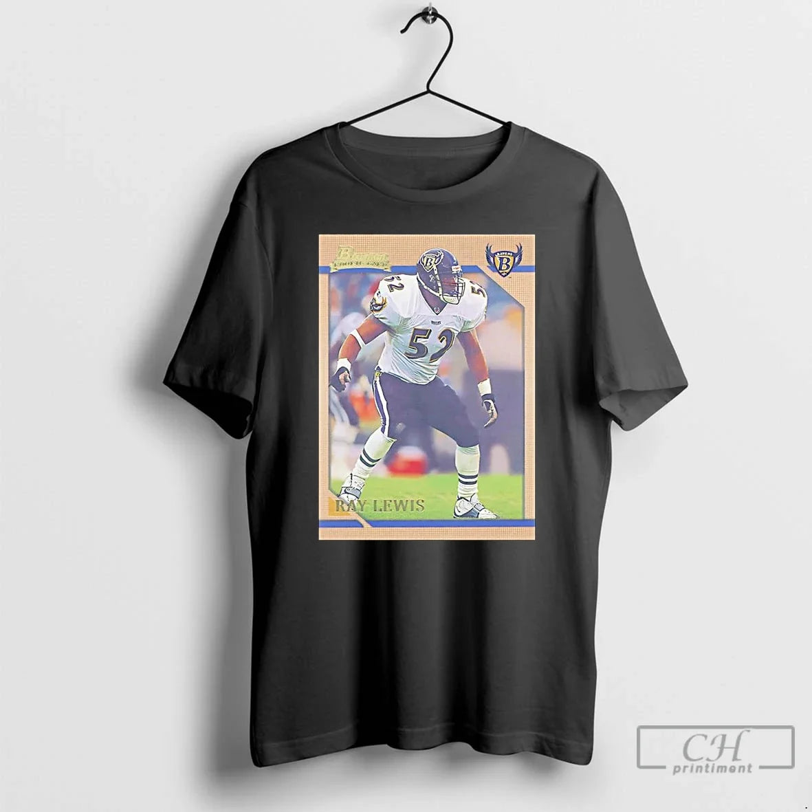 Classic Ray Lewis Trading Card Baltimore Ravens - Adult & Kids T-Shirts, Sweatshirts & Hoodies apparel design preview 1
