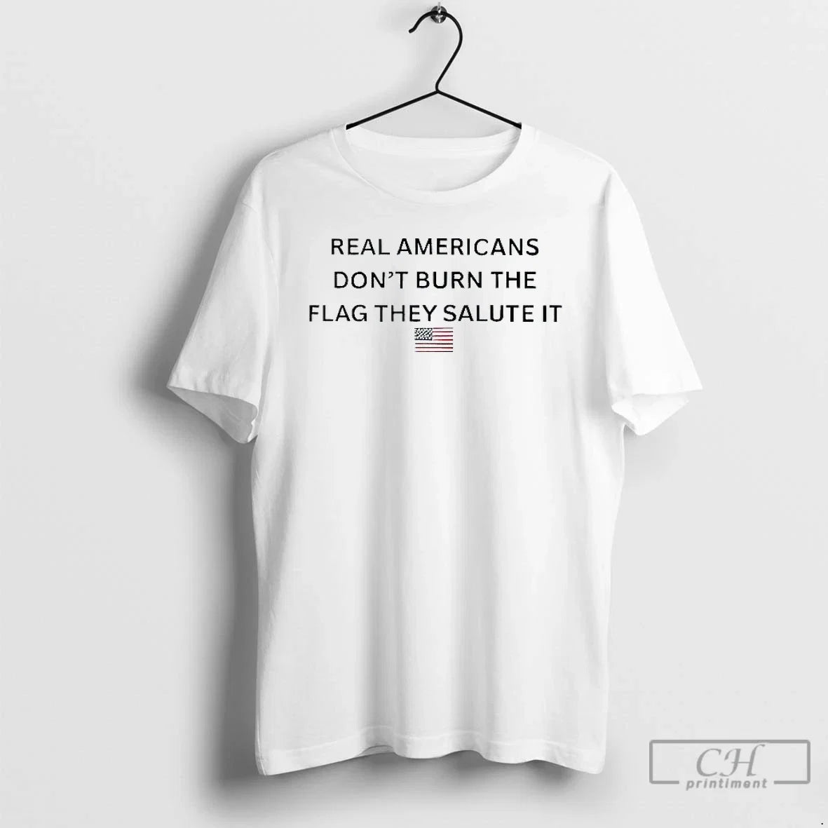 Classic Real Americans Dont Burn The Flag They Salute - Adult & Kids T-Shirts, Sweatshirts & Hoodies apparel design preview 1
