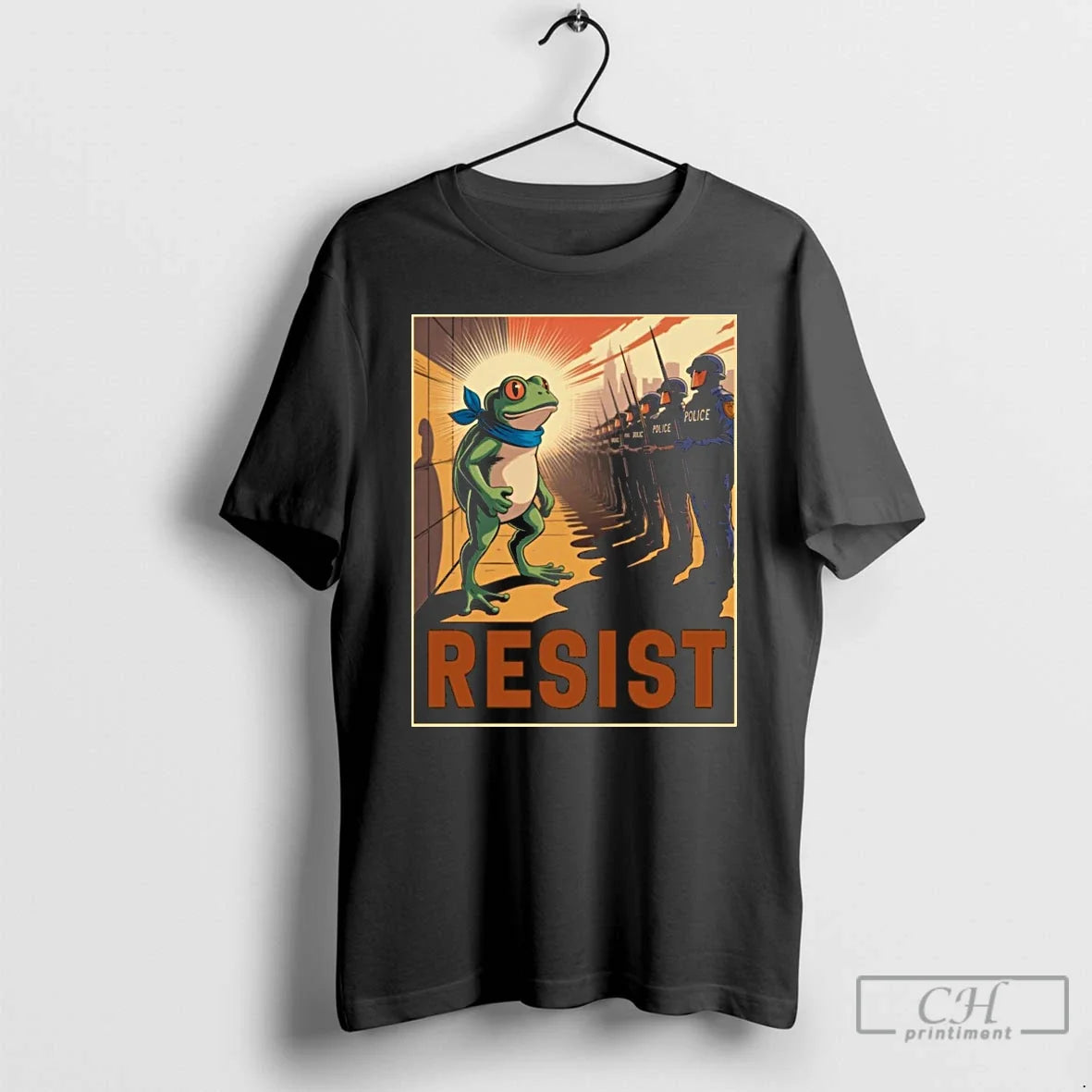 Classic Resist Police Portland Frog Protest Vintage - Adult & Kids T-Shirts, Sweatshirts & Hoodies apparel design preview 1