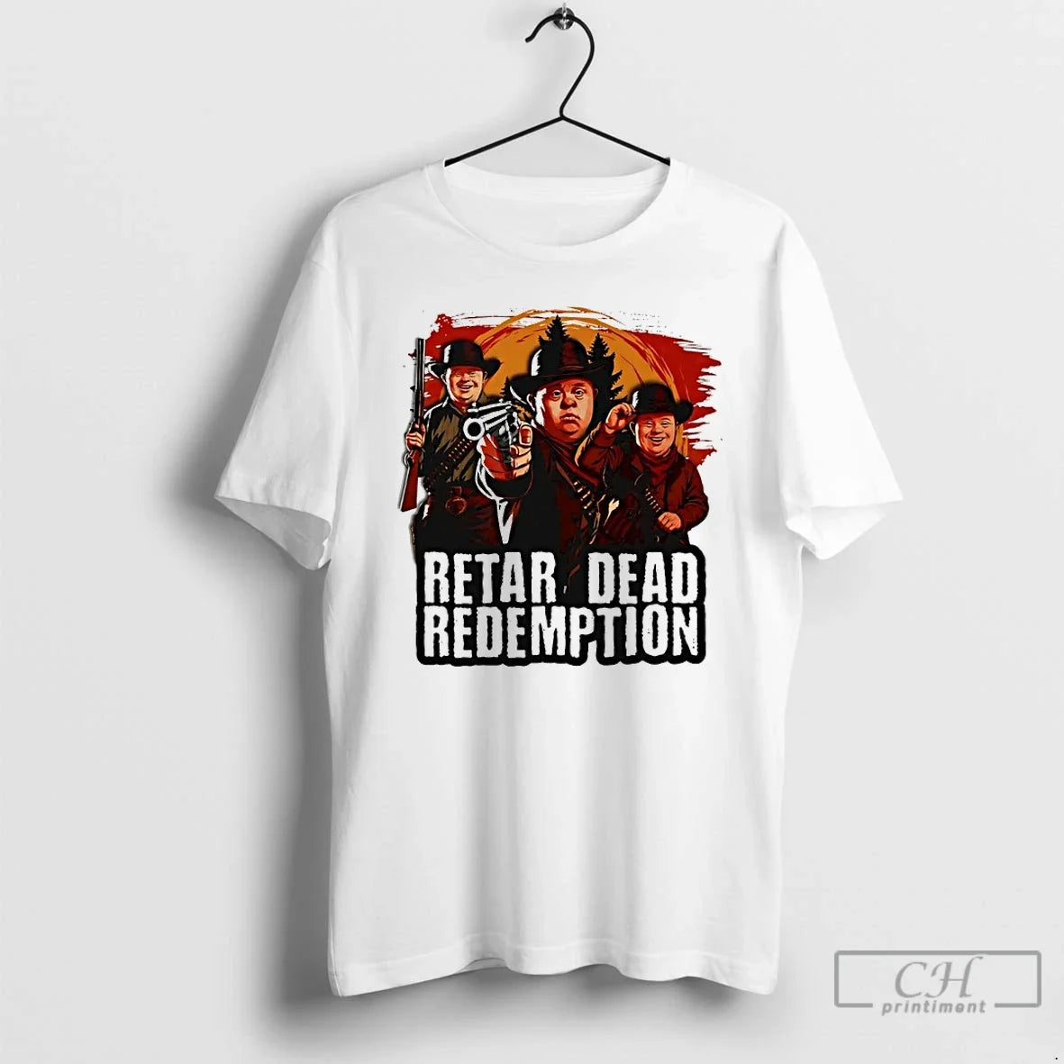 Classic Retar Dead Redemption Down Syndrome Red - Adult & Kids T-Shirts, Sweatshirts & Hoodies apparel design preview 1