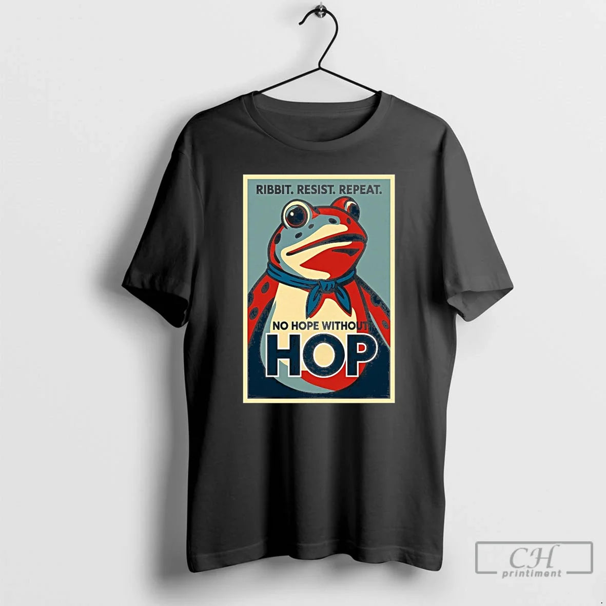Classic Ribbit Resist Repeat No Hope Without Hop - Adult & Kids T-Shirts, Sweatshirts & Hoodies apparel design preview 1