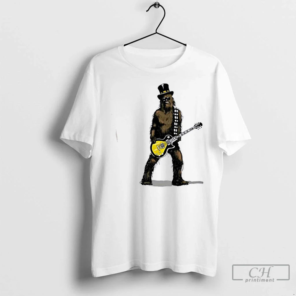 Classic Rock Legend Guitar Wookiee Parody - Adult & Kids T-Shirts, Sweatshirts & Hoodies apparel design preview 1