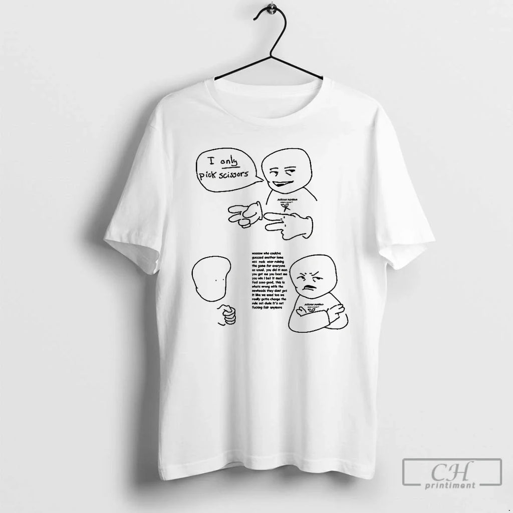 Classic Rock Paper Scissors Game I Only Pick Meme - Adult & Kids T-Shirts, Sweatshirts & Hoodies apparel design preview 1