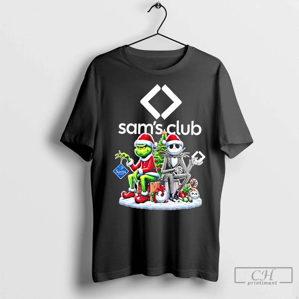 Classic Sams Club X Grinch And Jack Skellington - Adult & Kids T-Shirts, Sweatshirts & Hoodies apparel design preview 1