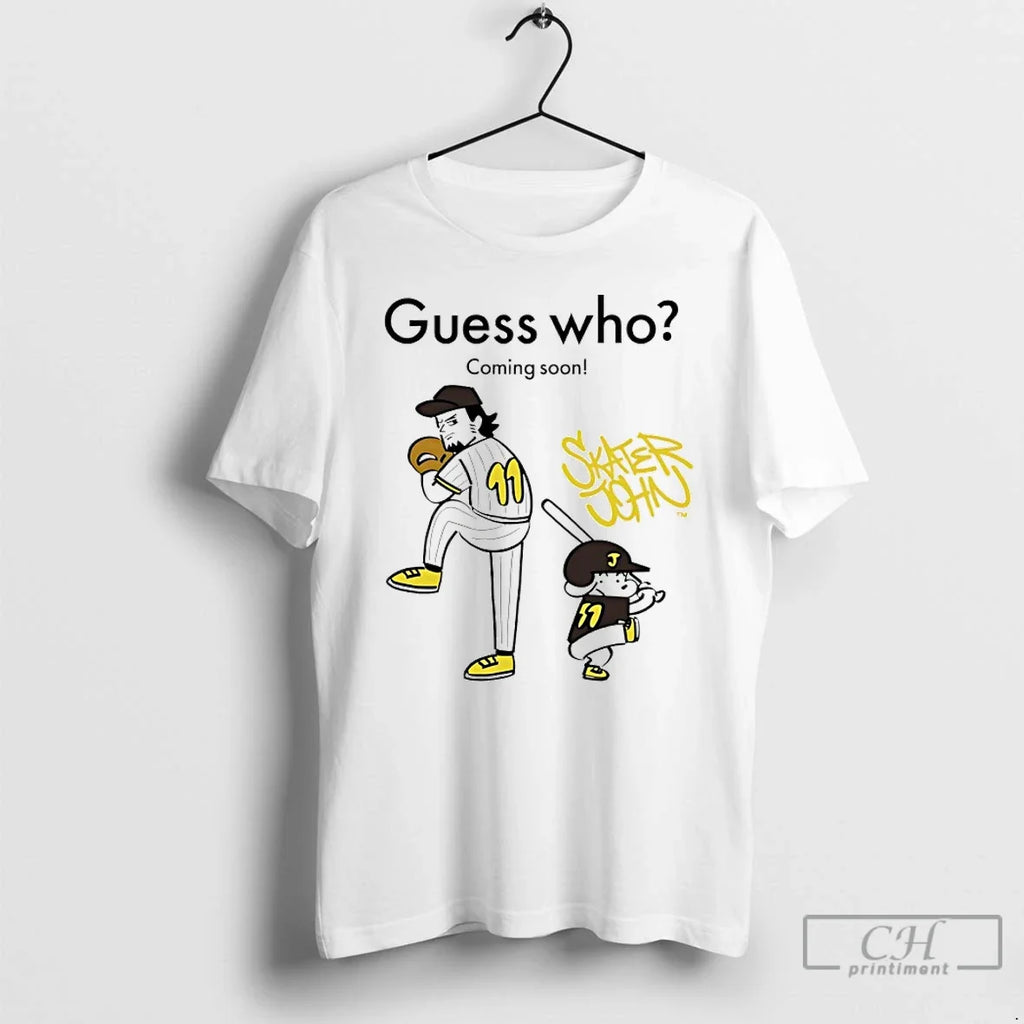 Classic San Diego Padres Guess Who Coming Soon Carton - Adult & Kids T-Shirts, Sweatshirts & Hoodies apparel design preview 1