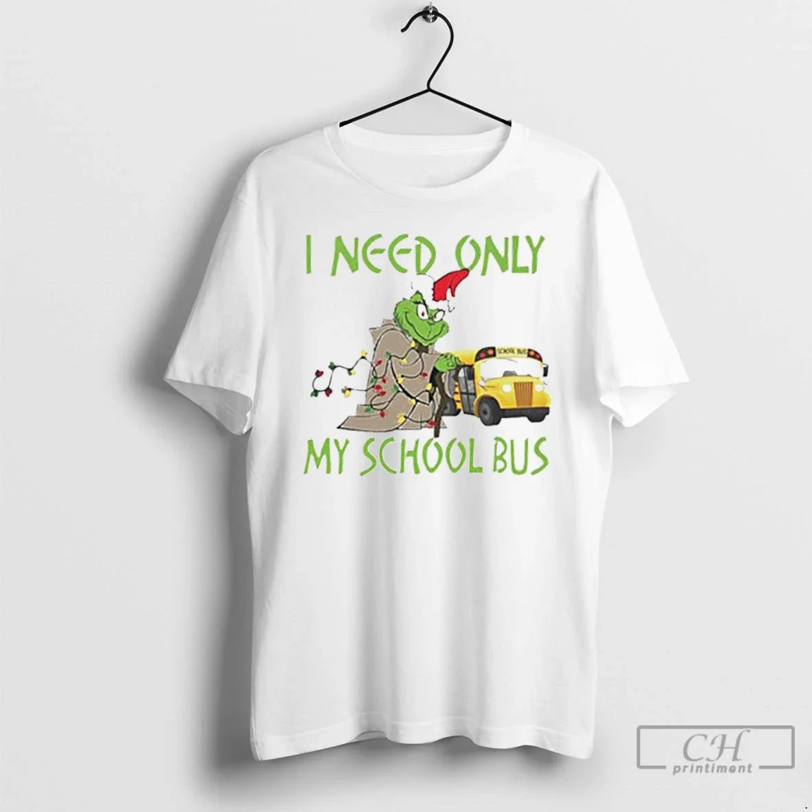 Classic Santa Grinch I Need Only My School Bus - Adult & Kids T-Shirts, Sweatshirts & Hoodies apparel design preview 1