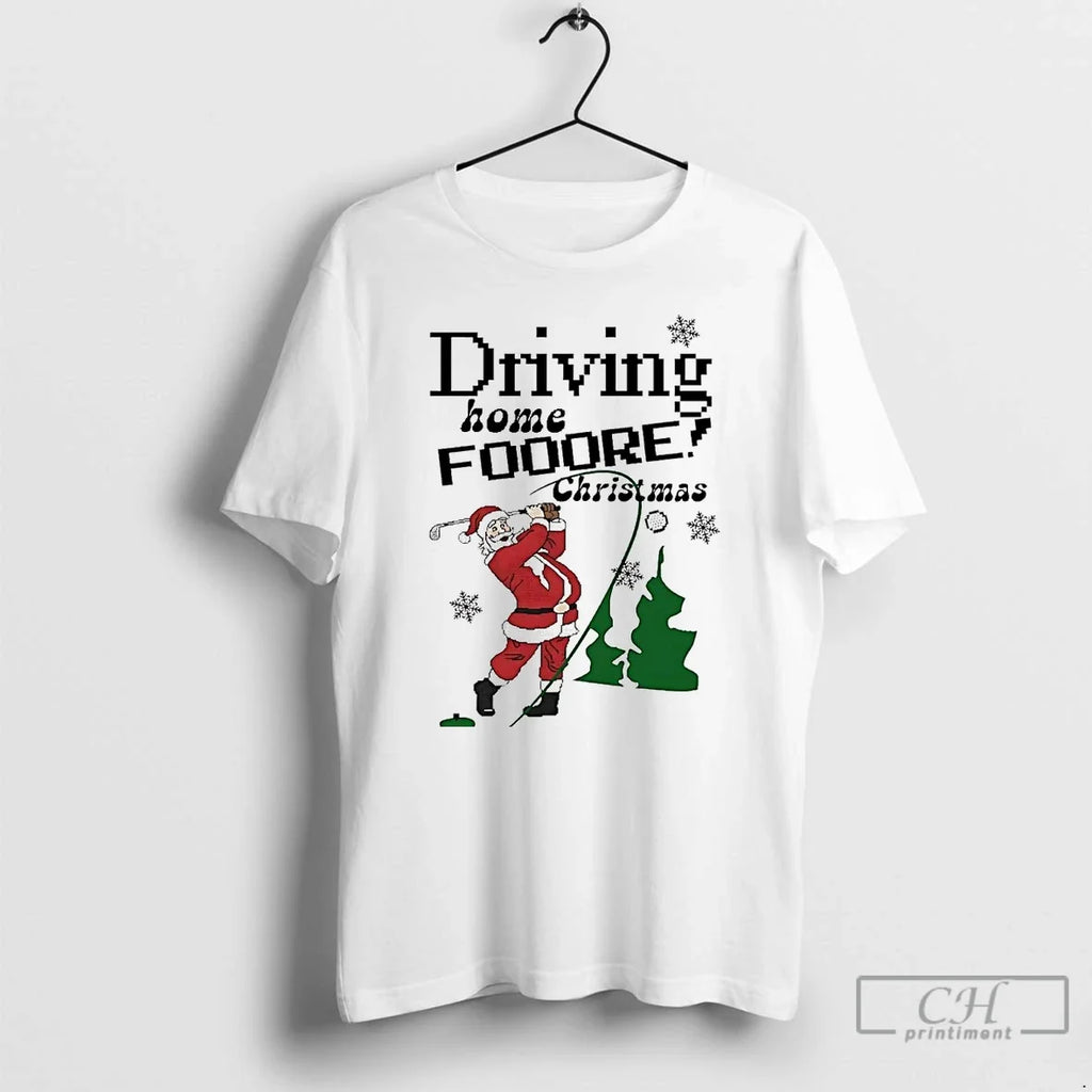 Classic Santa Golf Driving Home For Christmas - Adult & Kids T-Shirts, Sweatshirts & Hoodies apparel design preview 1