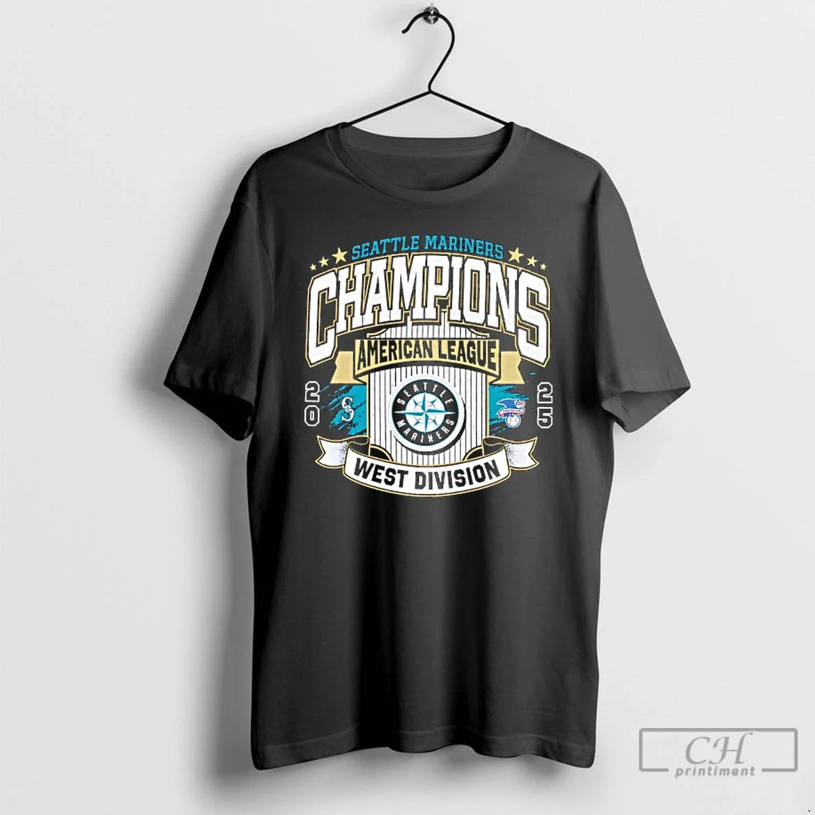 Classic Seattle Mariners 2025 Al West Division - Adult & Kids T-Shirts, Sweatshirts & Hoodies apparel design preview 1