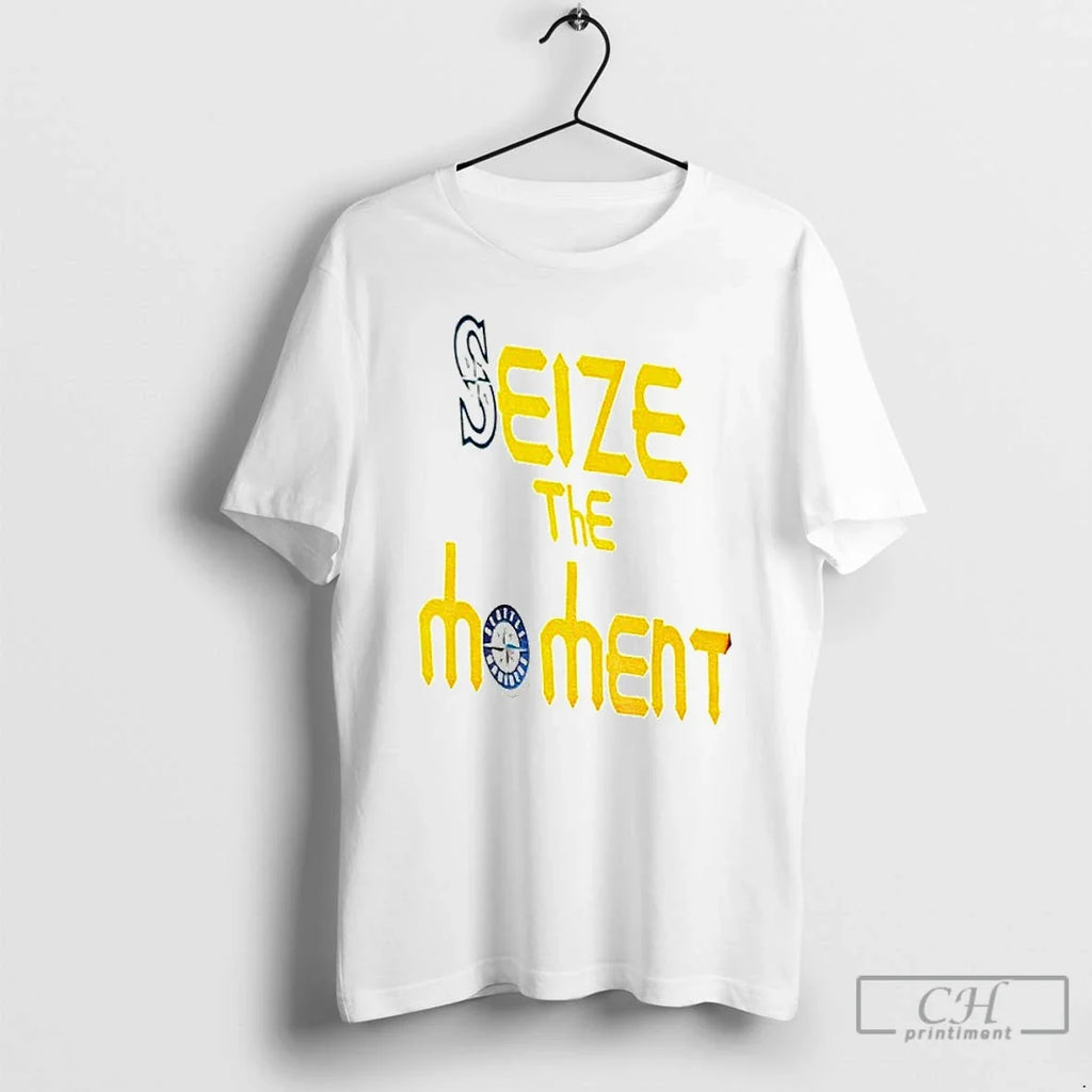 Classic Seattle Mariners Tridents Up Seize The Moment - Adult & Kids T-Shirts, Sweatshirts & Hoodies apparel design preview 1