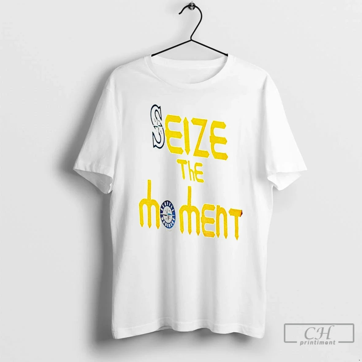 Classic Seattle Mariners Tridents Up Seize The Moment - Adult & Kids T-Shirts, Sweatshirts & Hoodies apparel design preview 1