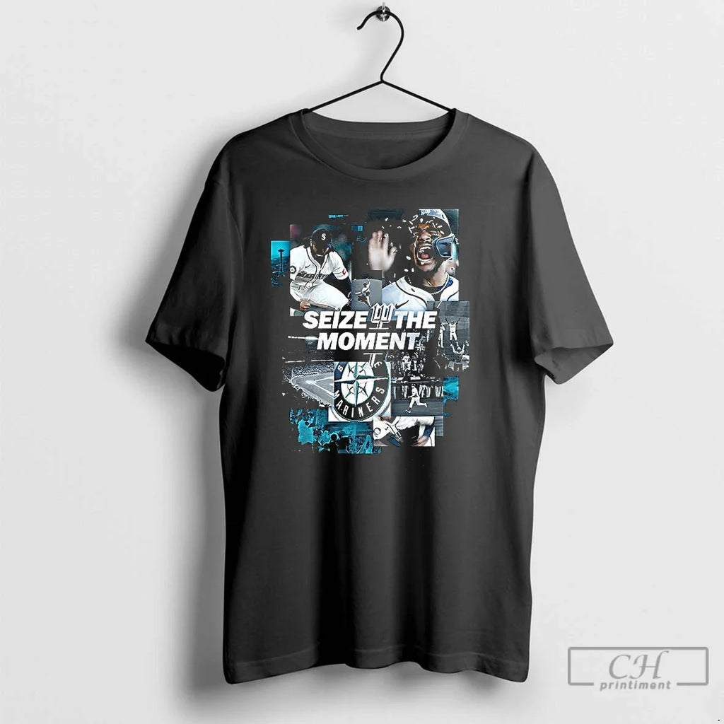 Classic Seize The Moment Seattle Mariners - Adult & Kids T-Shirts, Sweatshirts & Hoodies apparel design preview 1