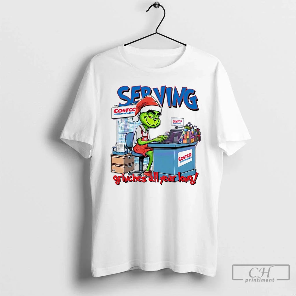 Classic Serving Grinches All Year Long Christmas - Adult & Kids T-Shirts, Sweatshirts & Hoodies apparel design preview 1