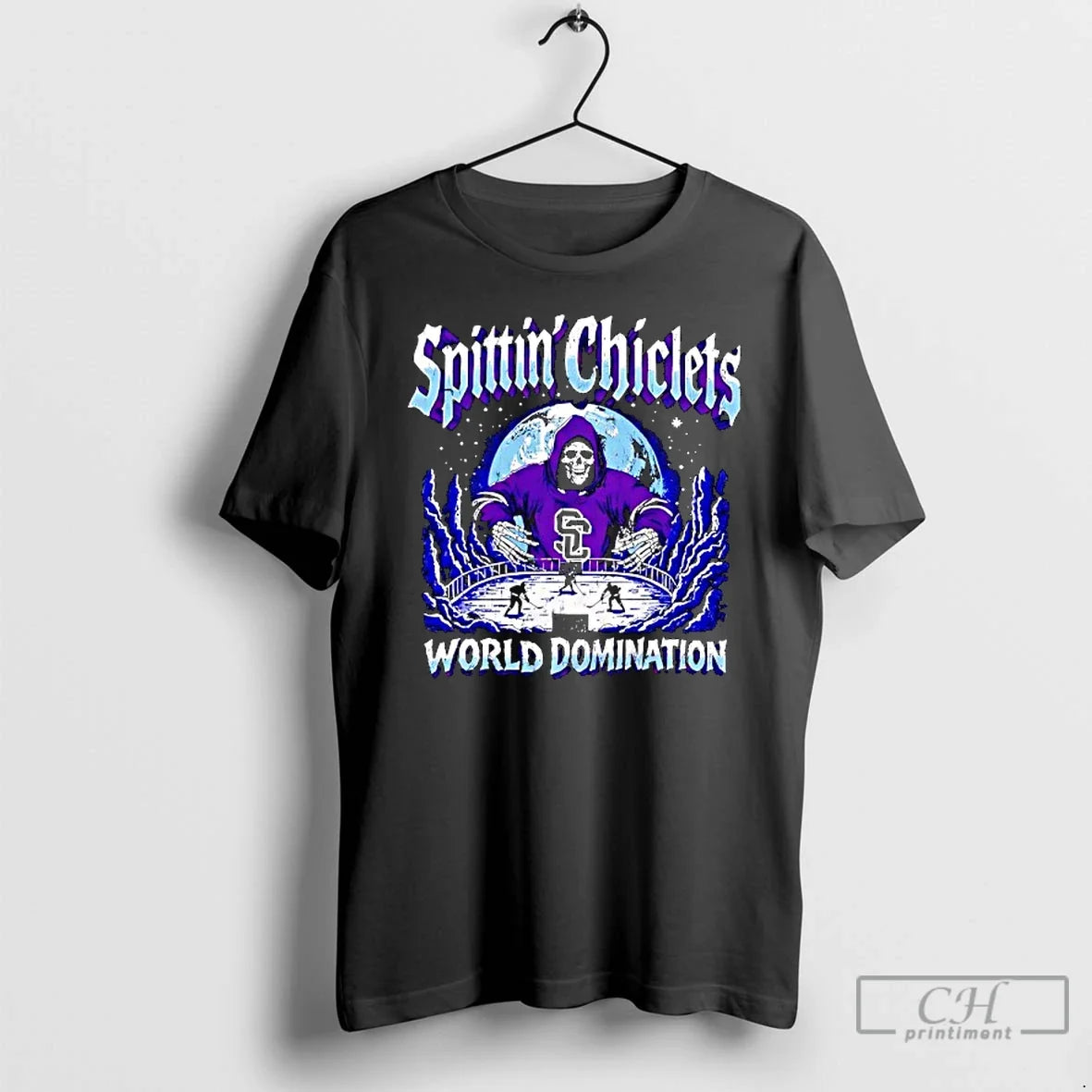 Classic Skeleton Spittin Chiclets World Domination - Adult & Kids T-Shirts, Sweatshirts & Hoodies apparel design preview 1