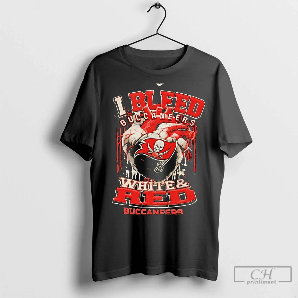 Classic Tampa Bay Buccaneers I Bleed White Red Logo - Adult & Kids T-Shirts, Sweatshirts & Hoodies apparel design preview 1