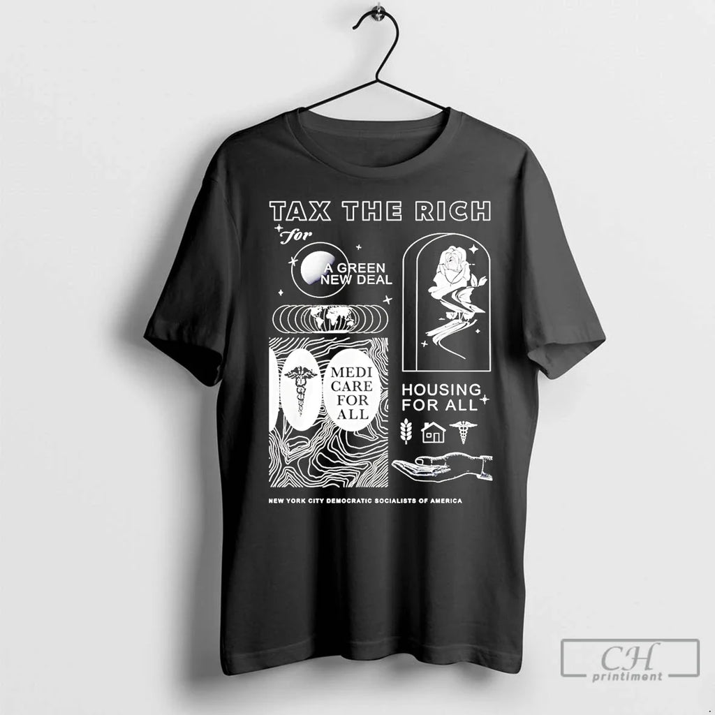 Classic Tax The Rich A Green New Deal Housing For All - Adult & Kids T-Shirts, Sweatshirts & Hoodies apparel design preview 1