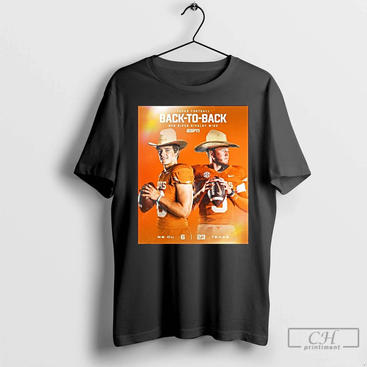 Classic Texas Football Back 2 Red River Rivalry - Adult & Kids T-Shirts, Sweatshirts & Hoodies apparel design preview 1