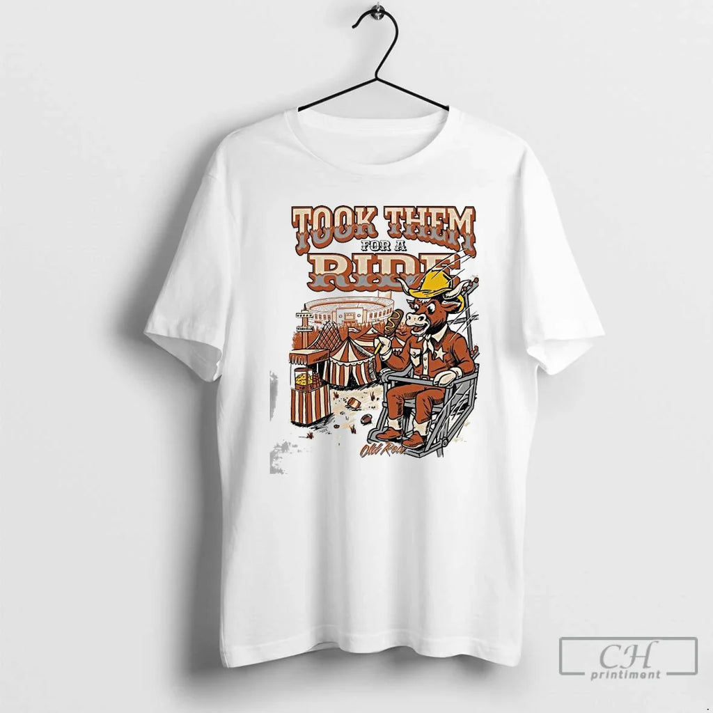 Classic Texas Longhorns Took Them For A Ride - Adult & Kids T-Shirts, Sweatshirts & Hoodies apparel design preview 1