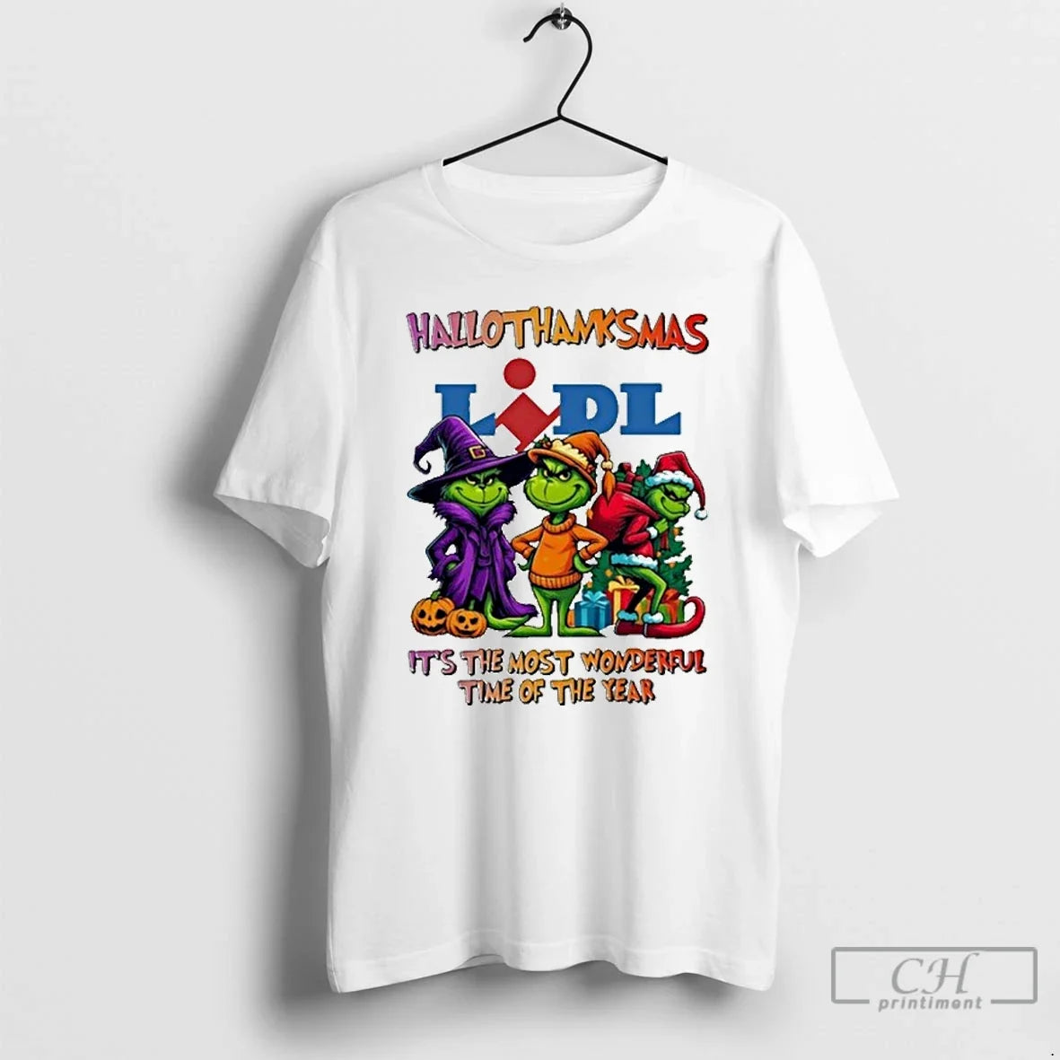 Classic The Grinch Lidl Logo Hallothanksmas Its Most - Adult & Kids T-Shirts, Sweatshirts & Hoodies apparel design preview 1