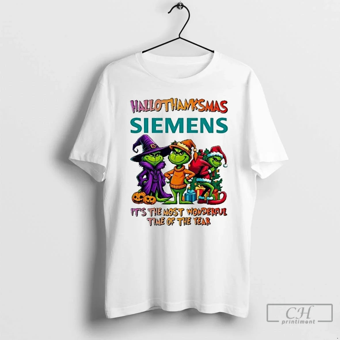 Classic The Grinch Siemens Logo Hallothanksmas Its - Adult & Kids T-Shirts, Sweatshirts & Hoodies apparel design preview 1
