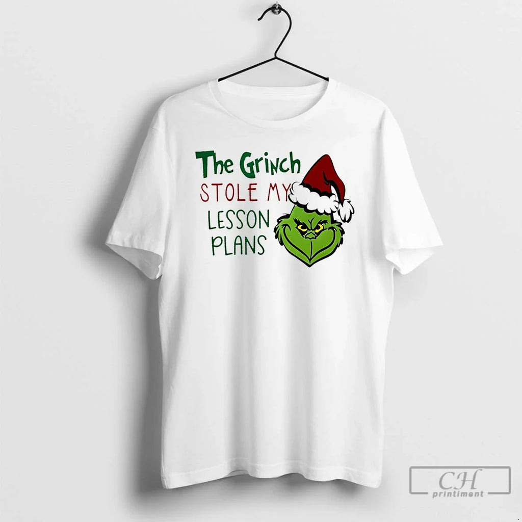 Classic The Grinch Stole My Lesson Plans Christmas - Adult & Kids T-Shirts, Sweatshirts & Hoodies apparel design preview 1