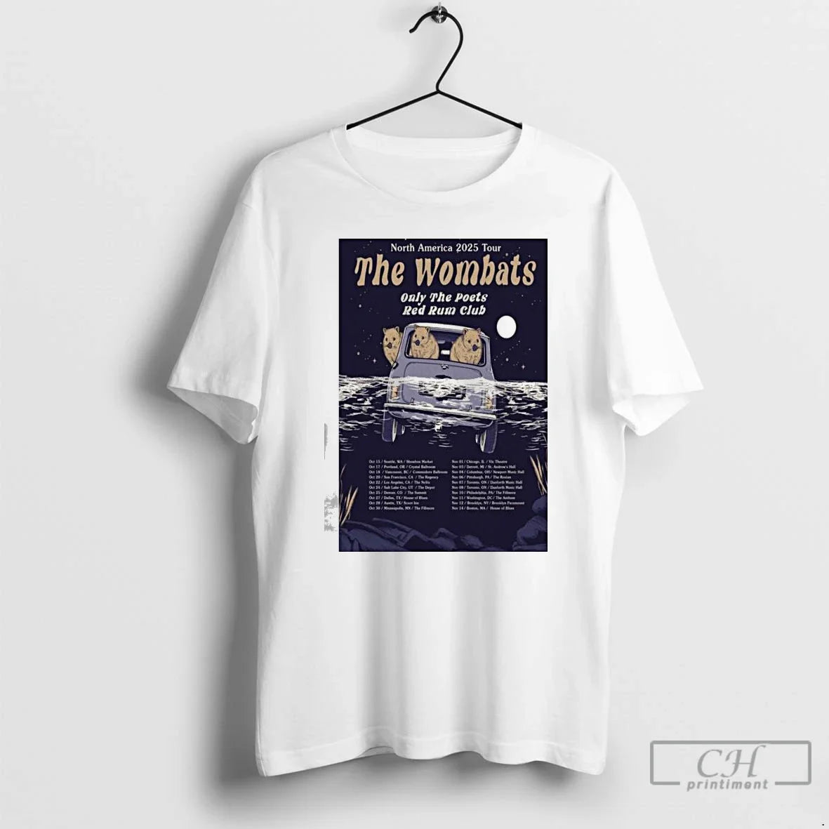 Classic The Wombats North America 2025 Tour - Adult & Kids T-Shirts, Sweatshirts & Hoodies apparel design preview 1