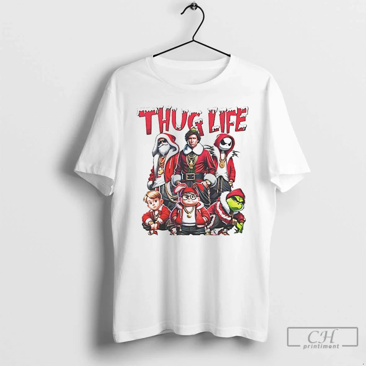 Classic Thug Life Santa Grinch Friends Christmas - Adult & Kids T-Shirts, Sweatshirts & Hoodies apparel design preview 1