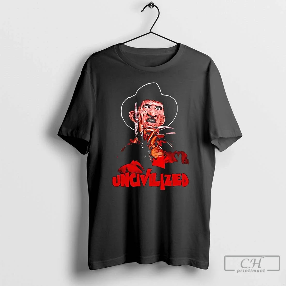 Classic Uncivilized Freddy Krueger A Nightmare Movie - Adult & Kids T-Shirts, Sweatshirts & Hoodies apparel design preview 1