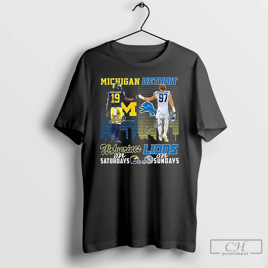 Classic Underwood Wolverines On Saturdays And Aidan - Adult & Kids T-Shirts, Sweatshirts & Hoodies apparel design preview 1