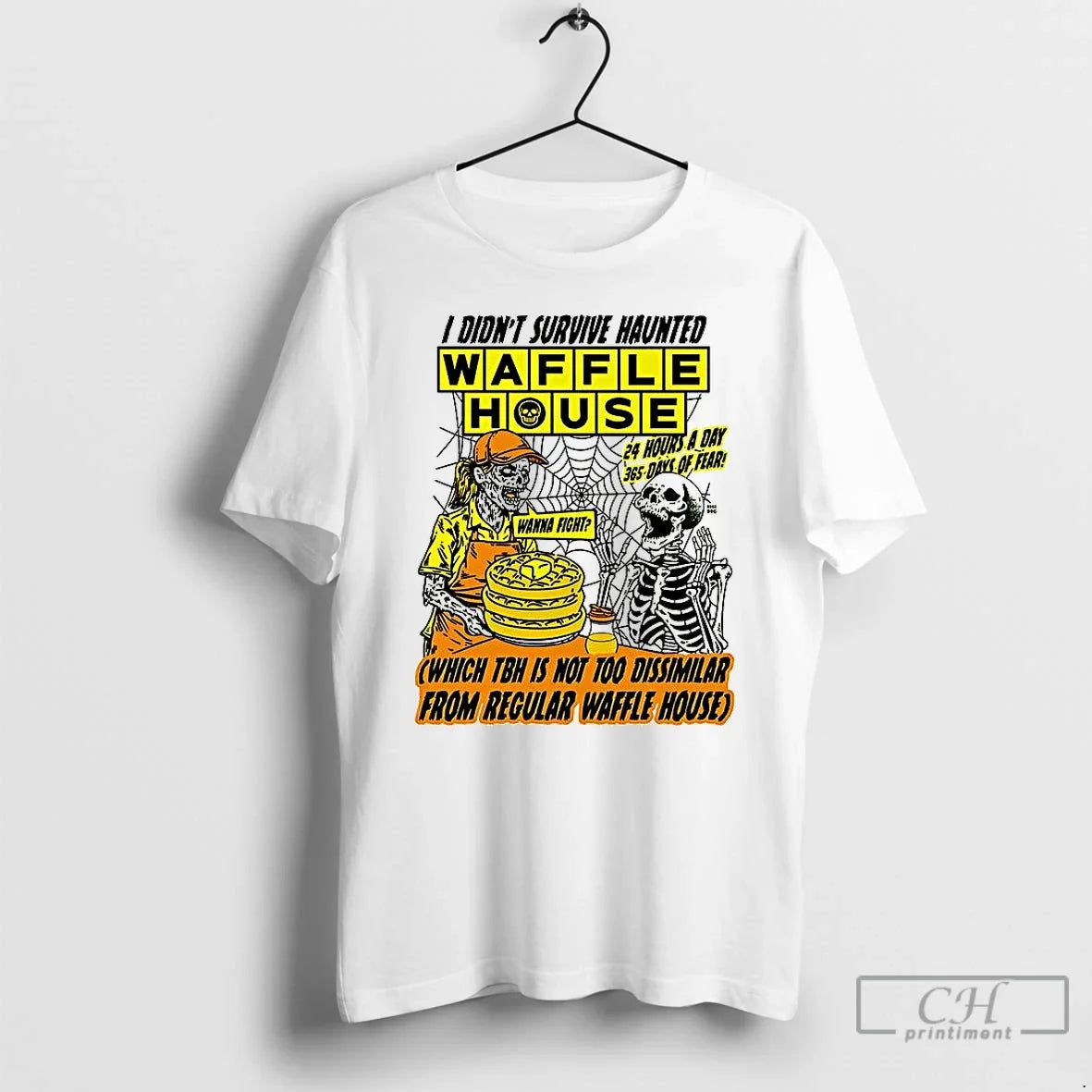 Classic Waffle House I Didnt Survive Haunted - Adult & Kids T-Shirts, Sweatshirts & Hoodies apparel design preview 1