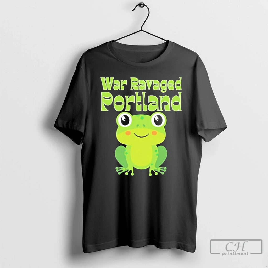 Classic War Ravaged Portland Frog Protest - Adult & Kids T-Shirts, Sweatshirts & Hoodies apparel design preview 1