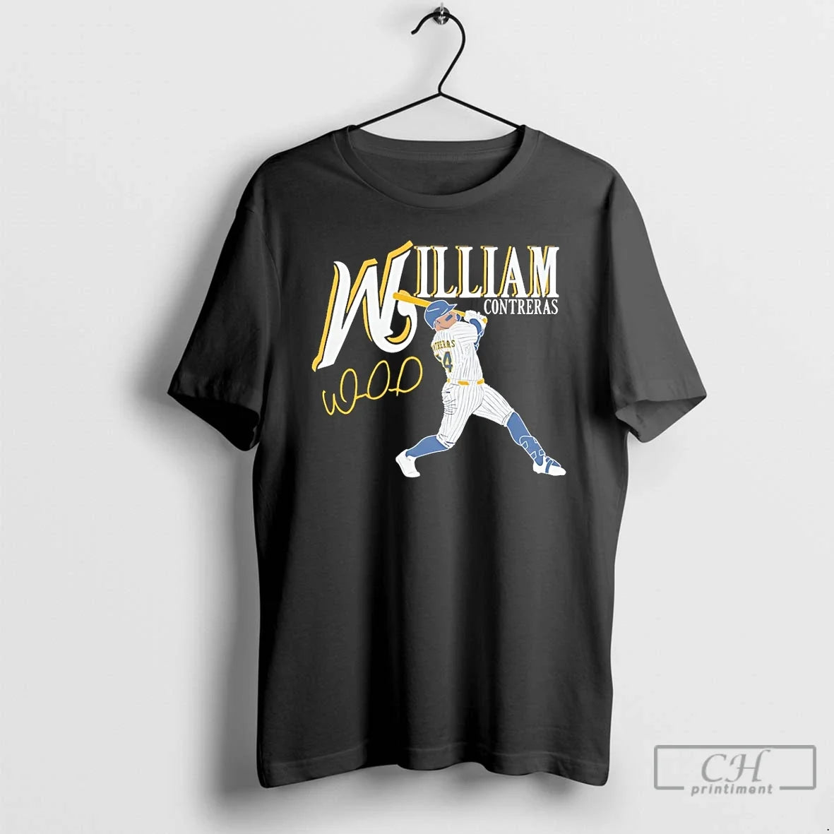 Classic William Contreras Milwaukee Brewers Swing - Adult & Kids T-Shirts, Sweatshirts & Hoodies apparel design preview 1