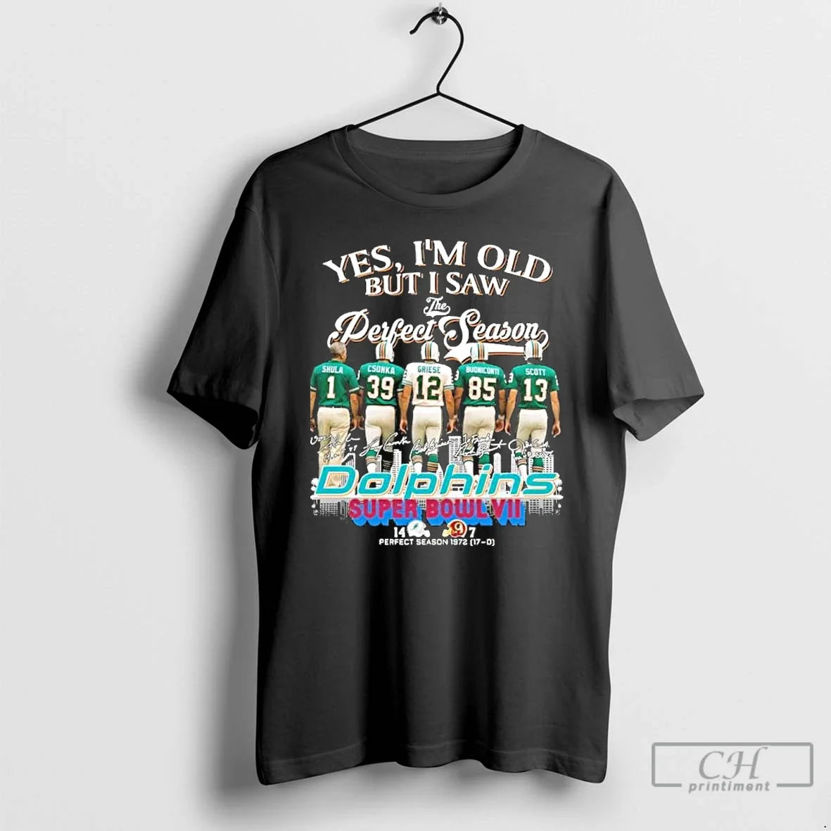 Classic Yes Im Old But I Saw The Miami Dolphins - Adult & Kids T-Shirts, Sweatshirts & Hoodies apparel design preview 1