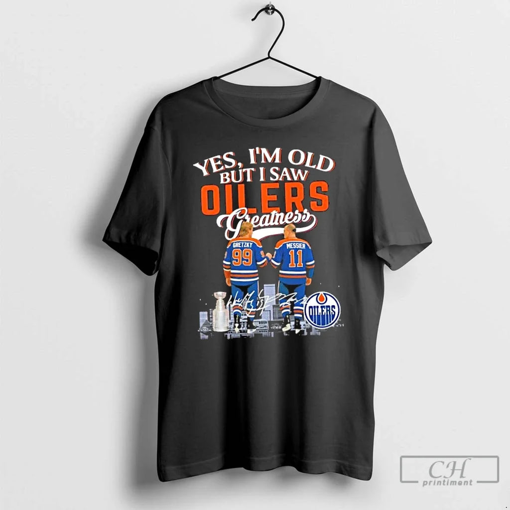 Classic Yes Im Old But I Saw Edmonton Oilers Gretzky - Adult & Kids T-Shirts, Sweatshirts & Hoodies apparel design preview 1