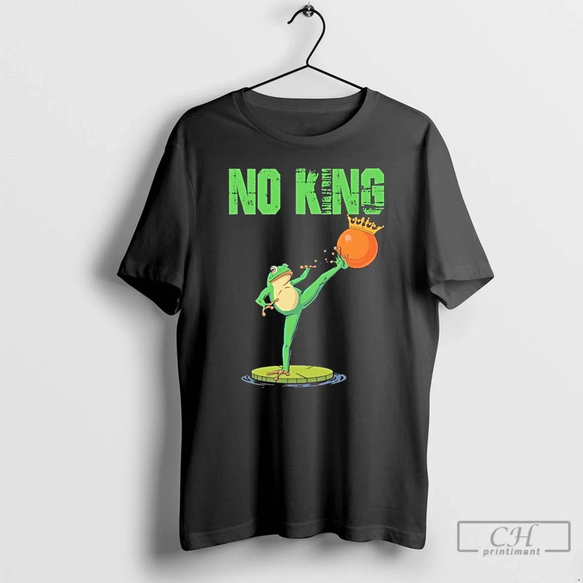 Classic Funny No Kings Portland Frog Protest - Adult & Kids T-Shirts, Sweatshirts & Hoodies apparel design preview 1