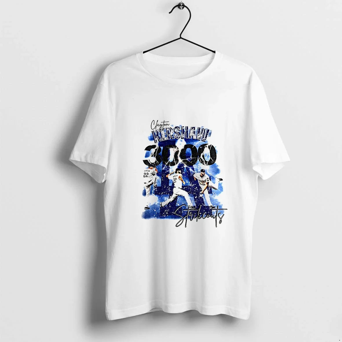 Clayton Kershaw 3000 Strikeouts Los Angeles Dodgers - Adult & Kids T-Shirts, Sweatshirts & Hoodies apparel design preview 1