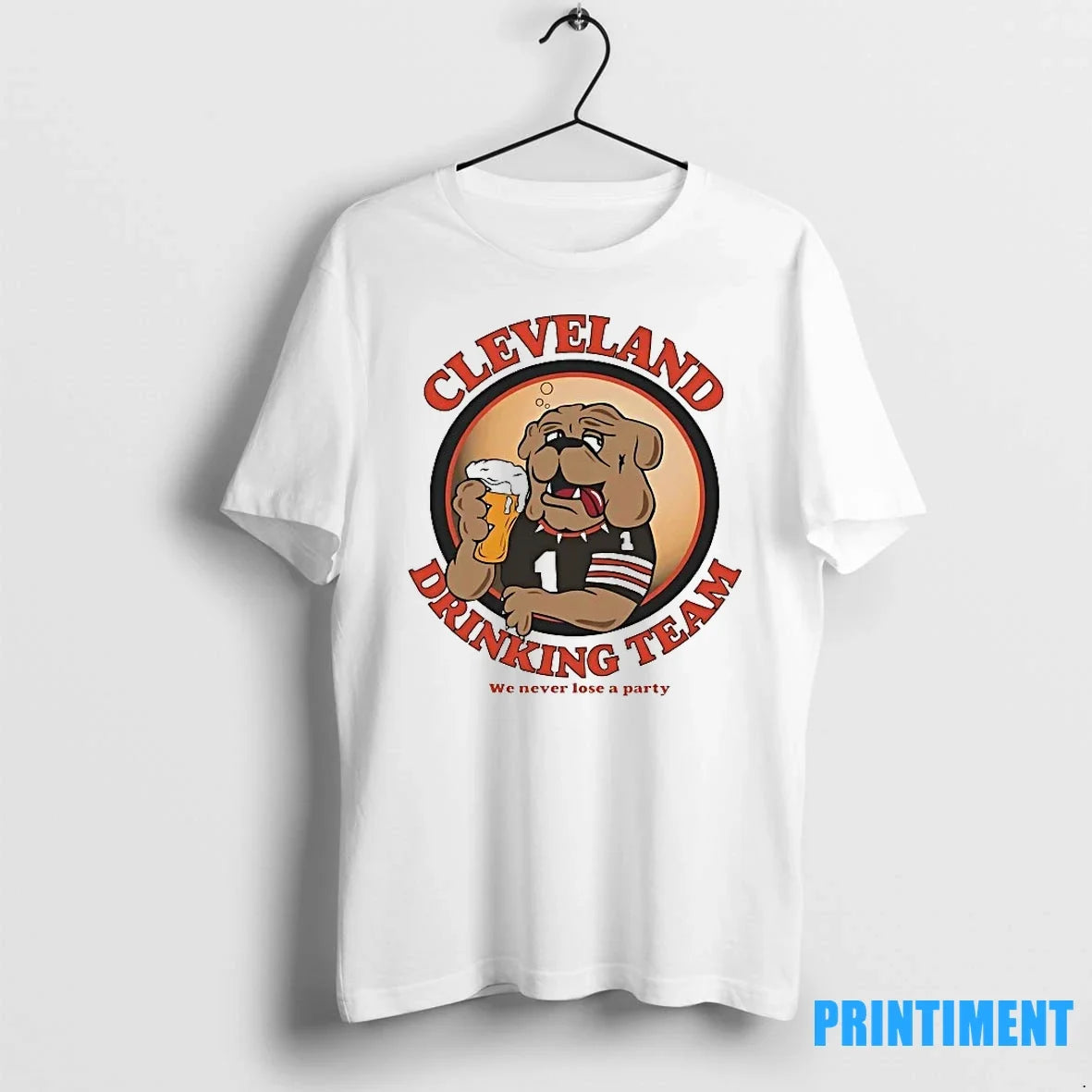 Cleveland Browns Drinking Team We Never Lose A Party - Adult & Kids T-Shirts, Sweatshirts & Hoodies apparel design preview 1