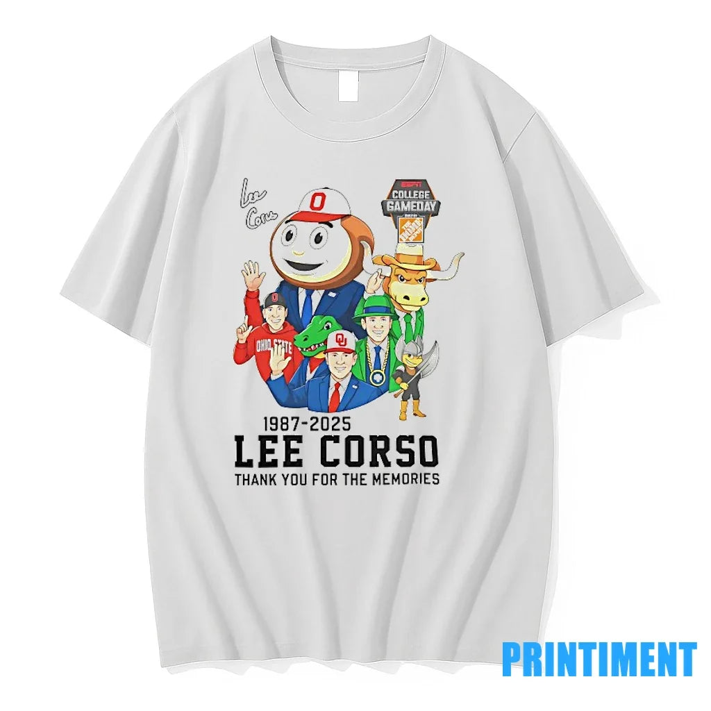 Coach Lee Corso 1987 2025 Thank You For The Memories - Adult & Kids T-Shirts, Sweatshirts & Hoodies apparel design preview 1
