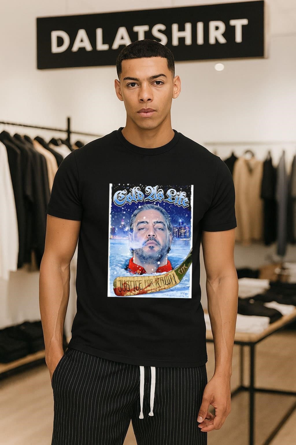 Cold As Life Justice For Pawn Hockey Stick Cityscape - Adult & Kids T-Shirts, Sweatshirts & Hoodies apparel design preview 1
