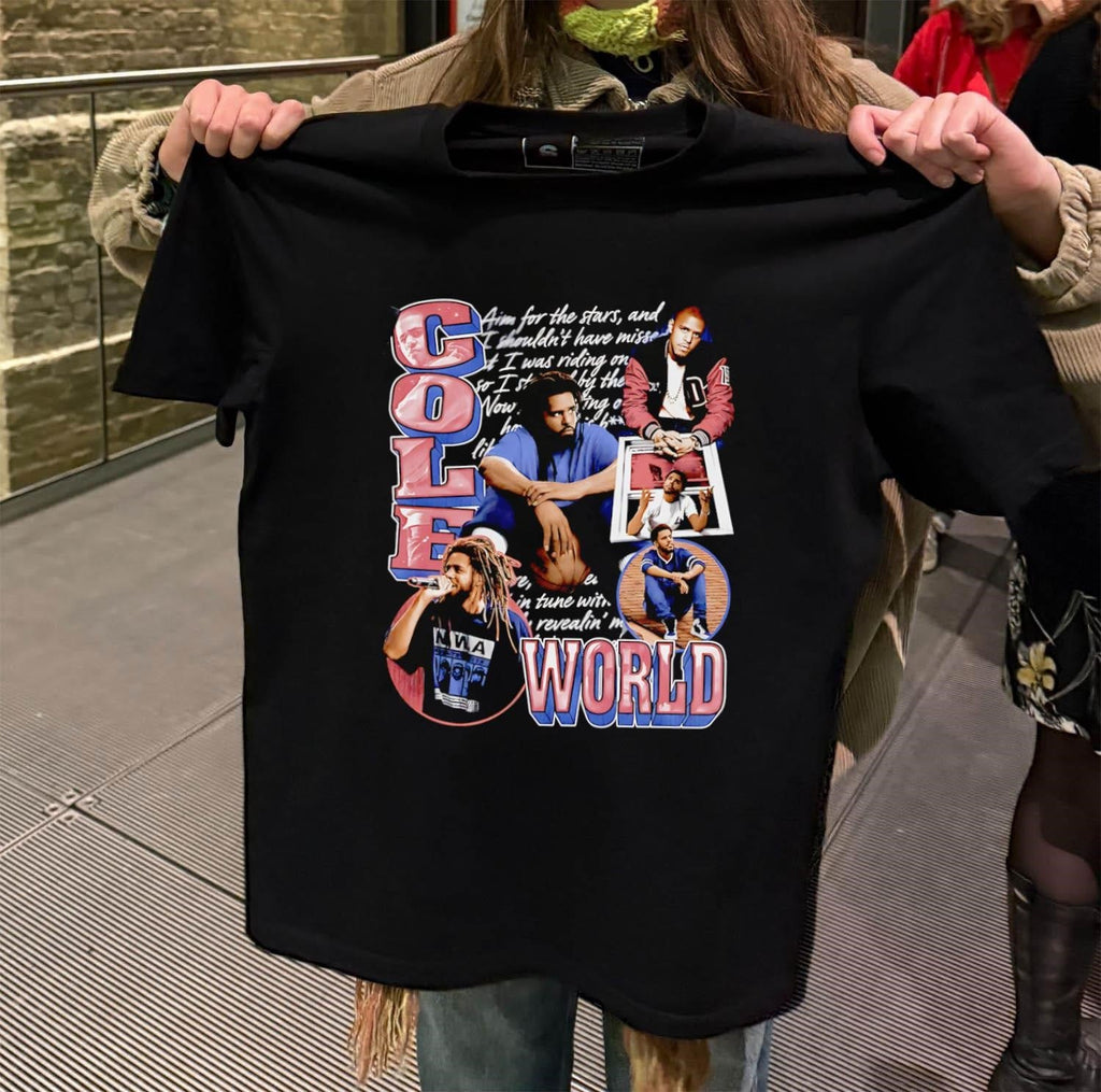 Cole World J lyric collage portrait - Adult & Kids T-Shirts, Sweatshirts & Hoodies apparel design preview 2