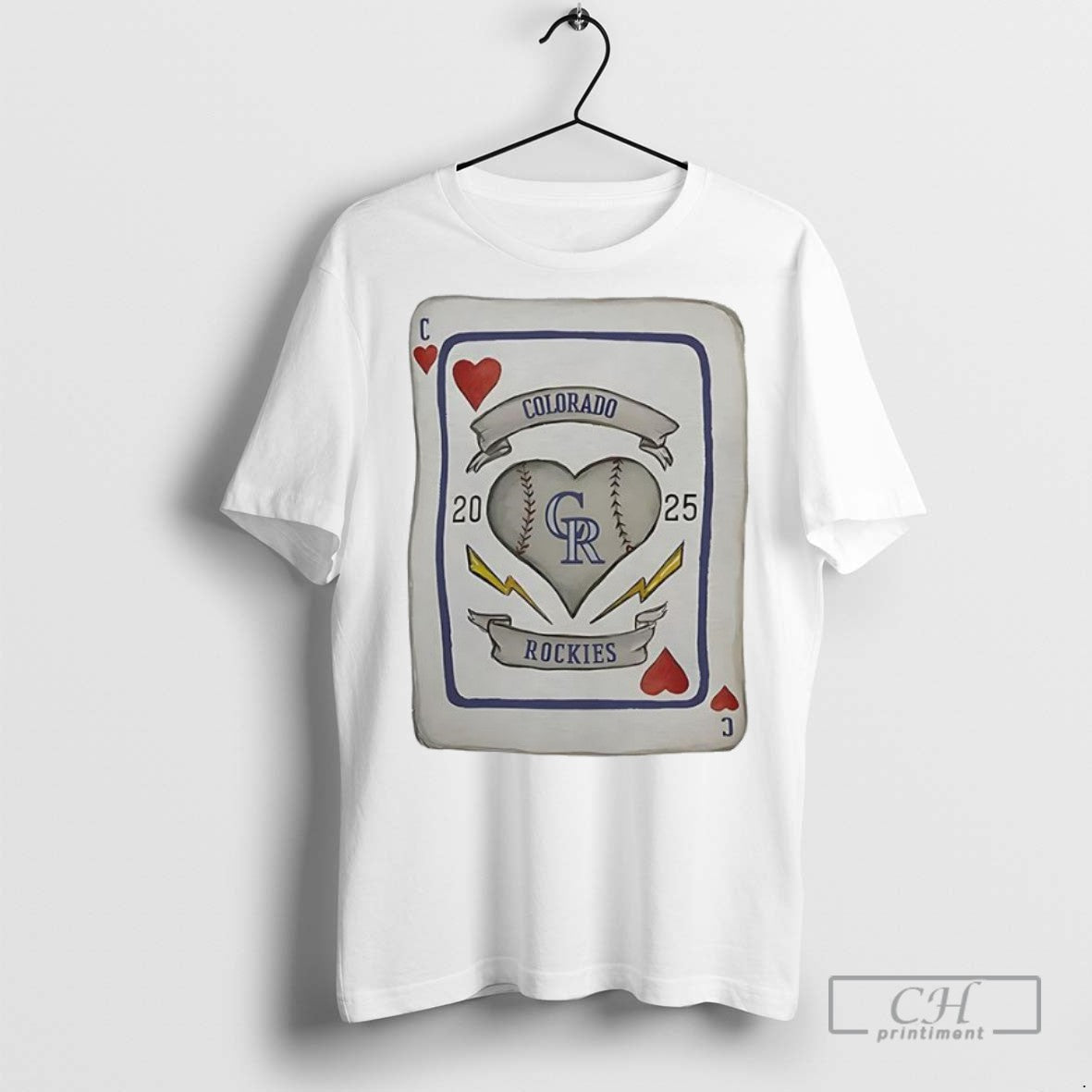 Colorado Rockies Basseball Card Heart X Tiny Turnip - Adult & Kids T-Shirts, Sweatshirts & Hoodies apparel design preview 1