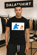 Cookie Monster Chasing Gingerbread Pacer Man Funny - Adult & Kids T-Shirts, Sweatshirts & Hoodies apparel design preview 1